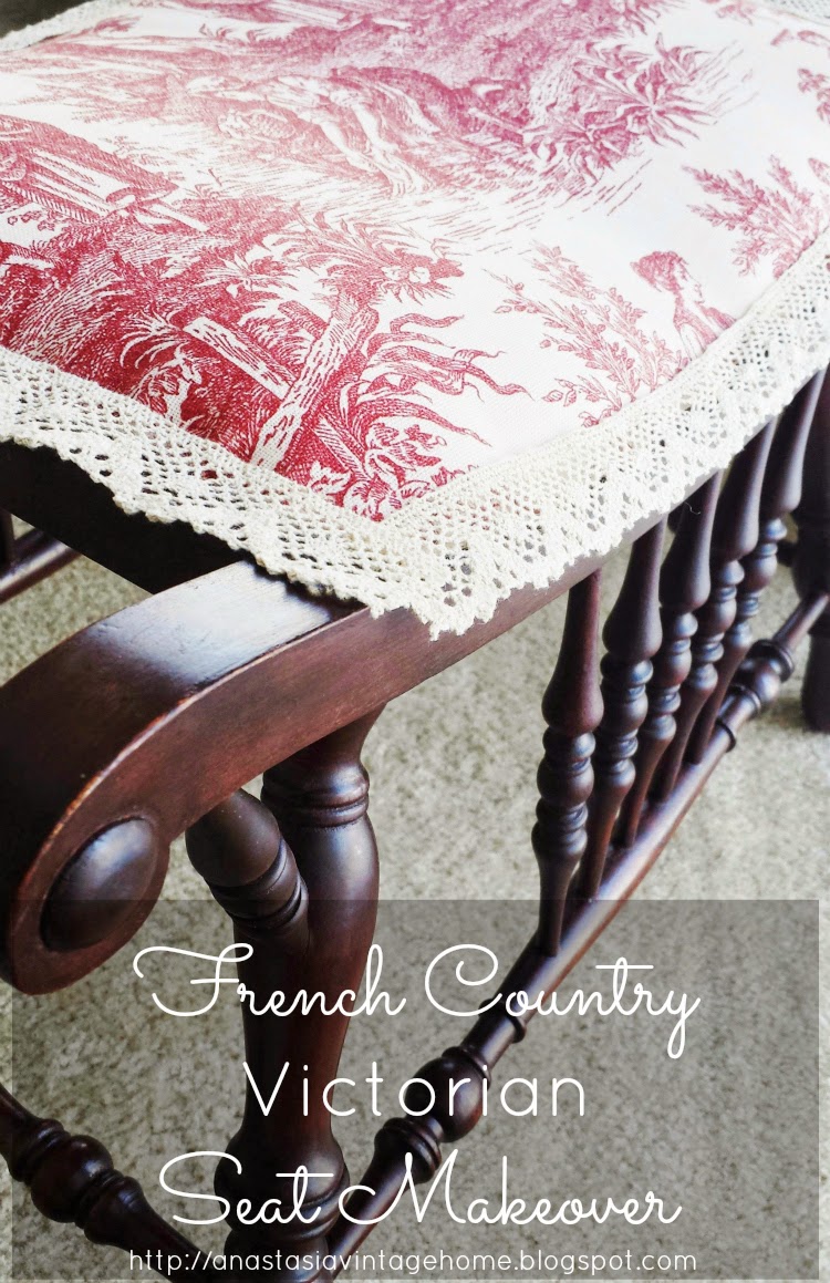  French Country Victorian Seat Makeover | Anastasia Vintage