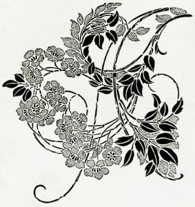 free ornate vintage blossom printable
