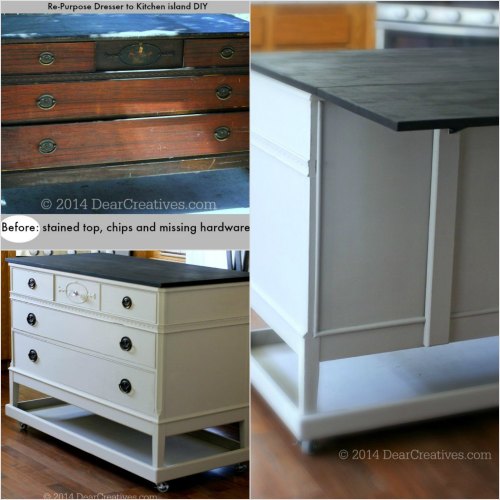 Re_Purposed-Dresser-to-Kitchen-Island_-photo-collage-DIY_DearCreatives.com_