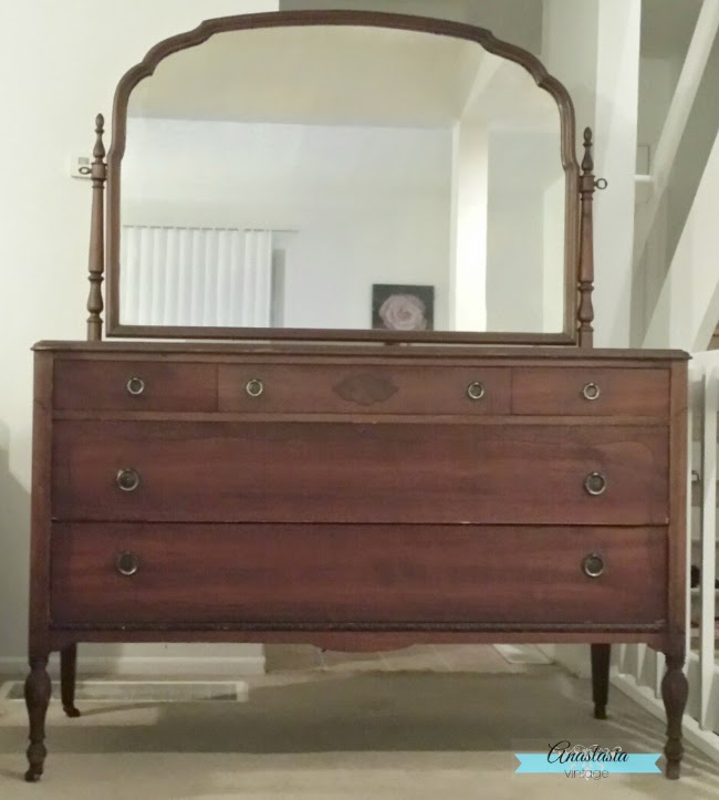Antique Rockford Company Three Over Two Dresser and Mirror