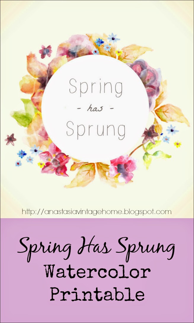 spring has sprung watercolor flower printable free