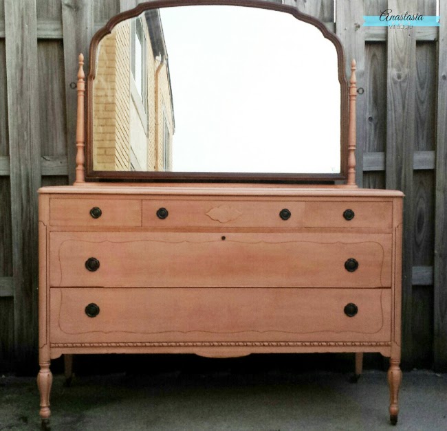 antique painted dresser pink makeover with mirror