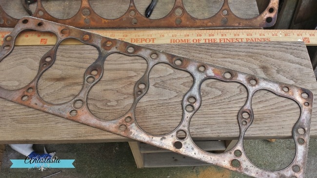 repurposing car engine gasket fall decor