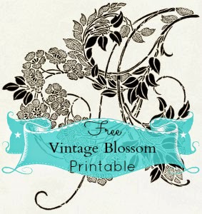 free vintage ornate blossom printable