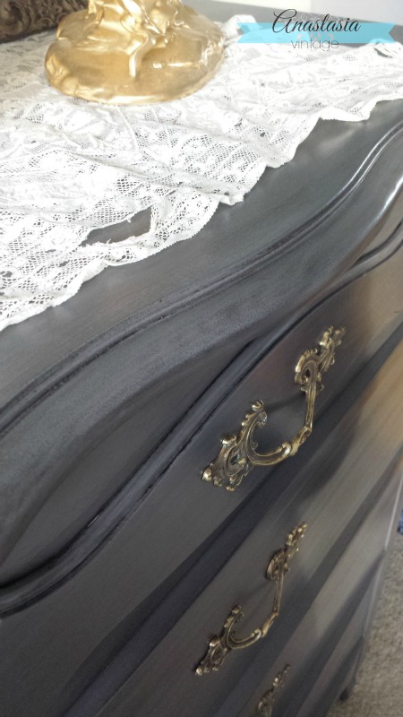 General Finishes Driftwood with Pitch Black Glaze