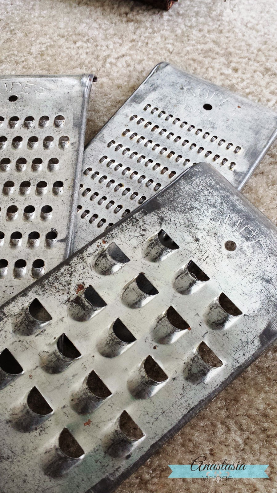 Vintage All In One Metal Flat Cheese Grater Rustic