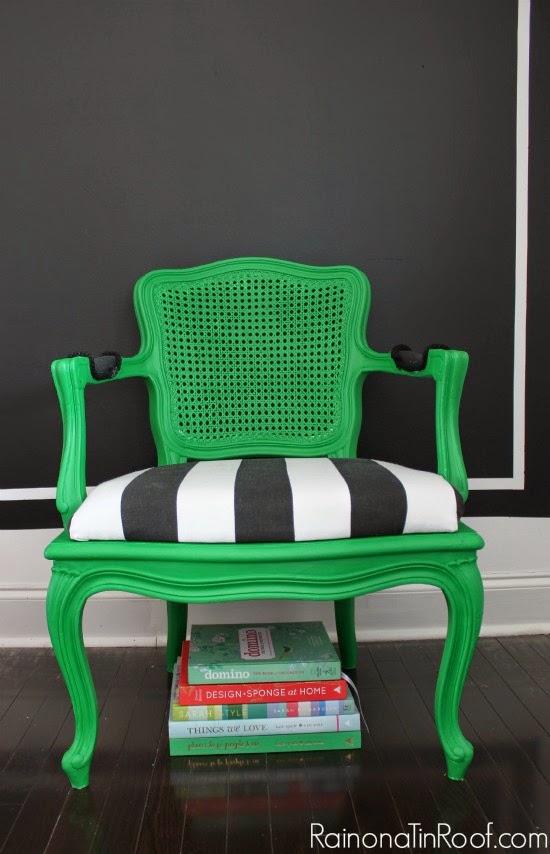 http://rainonatinroof.com/2015/02/french-country-chair-modern-makeover/