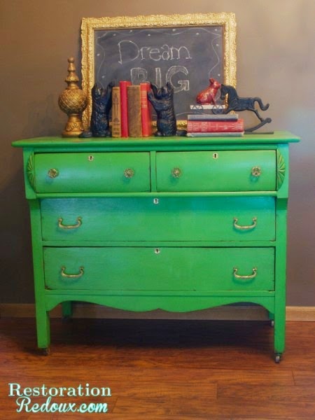http://girlinthegarage.net/2013/09/green-antique-dresser-guest-post-from-restoration-redoux/