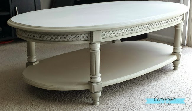 grey beige greige painted oval coffee table glazed carvings