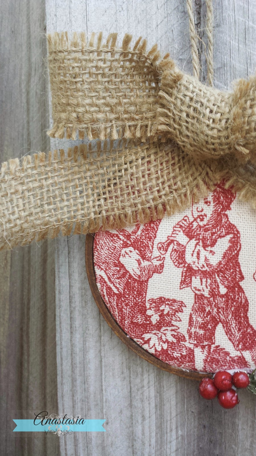 DIY Toile Christmas Ornament