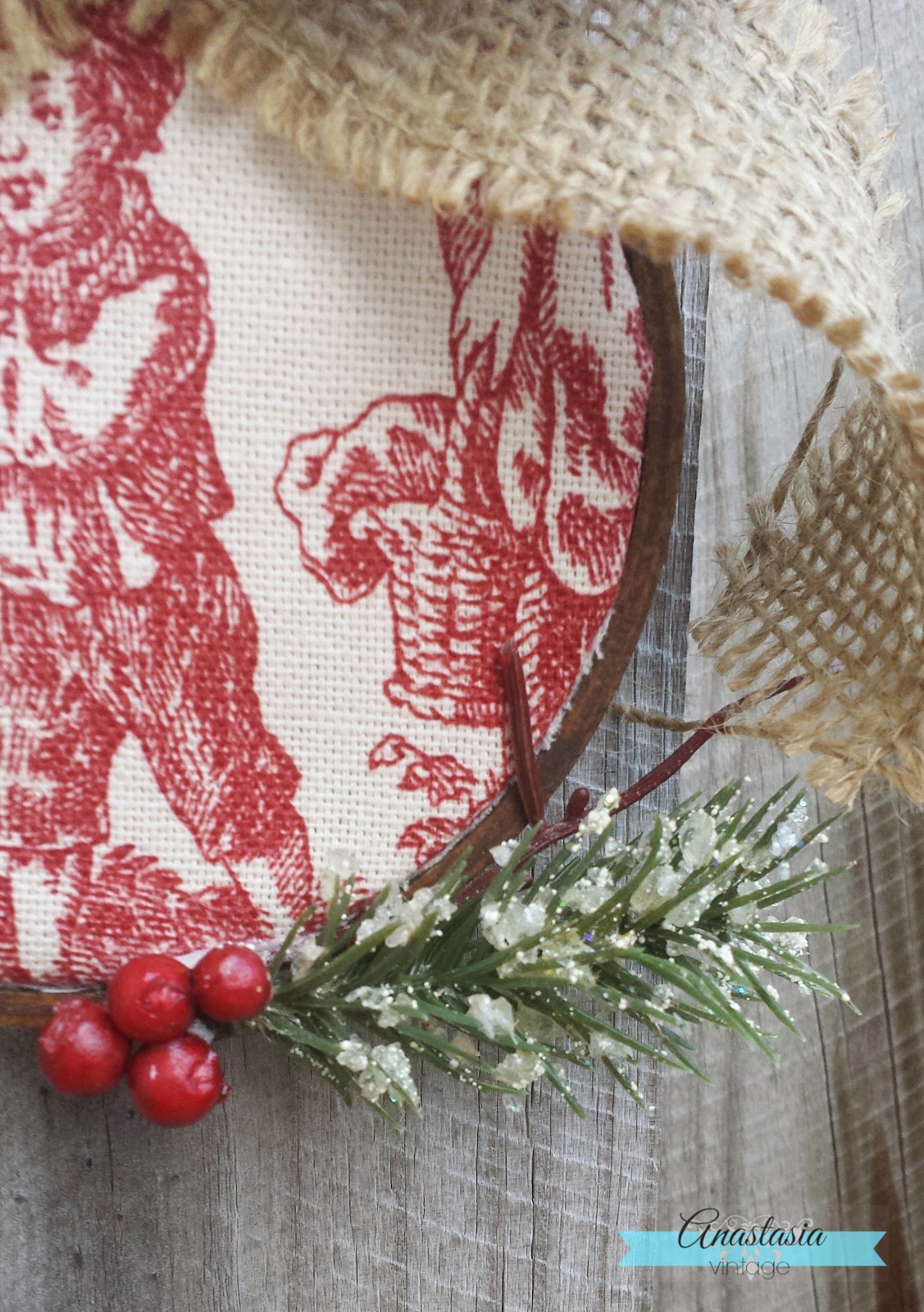 DIY Toile Christmas Ornament