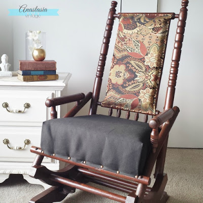 primitive rocking chair upholstered gel stain