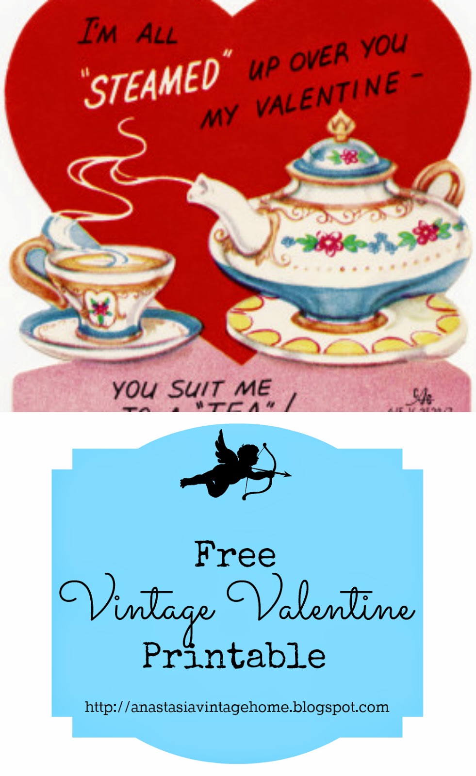 free vintage valentine's day card printable