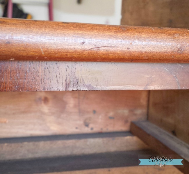 missing wood veneer furniture patched repaired wood filler stain