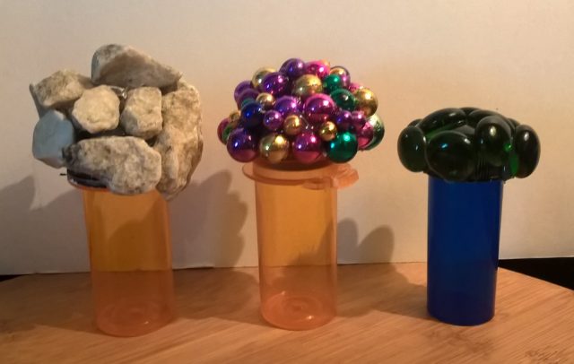 Mardi Gras beads as bottle lid