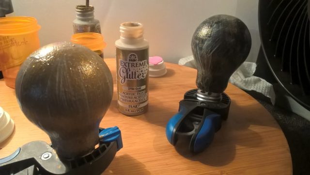 paint both bulbs with gold glitter transparent paint