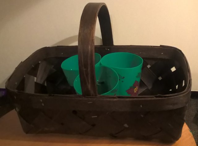 Disposable Gift Basket into an Utensil Caddy